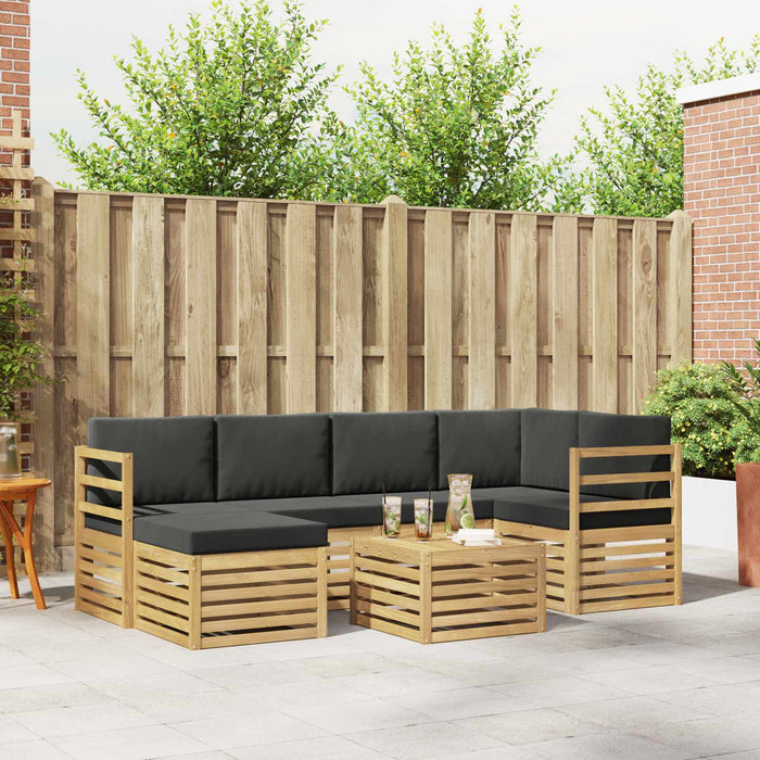 Set de canapele de exterior 7 pcs Alb și antracit Poliester WALTI