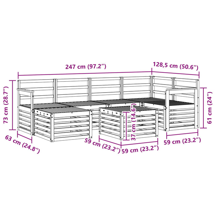 Set de canapele de exterior 7 pcs Alb Poliester WALTI