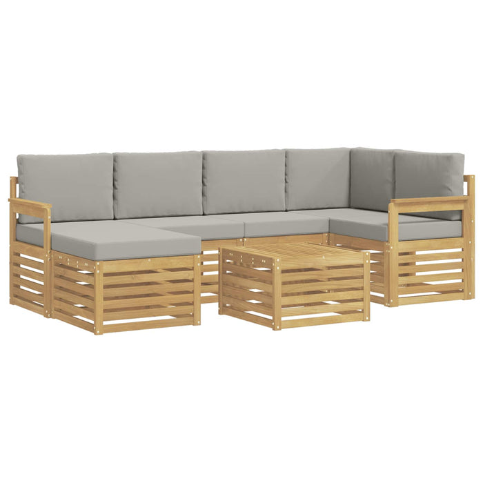 Set de canapele de exterior 7 pcs Alb și gri deschis WALTI