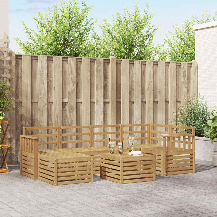 Set de canapele de exterior 7 pcs Alb Poliester WALTI