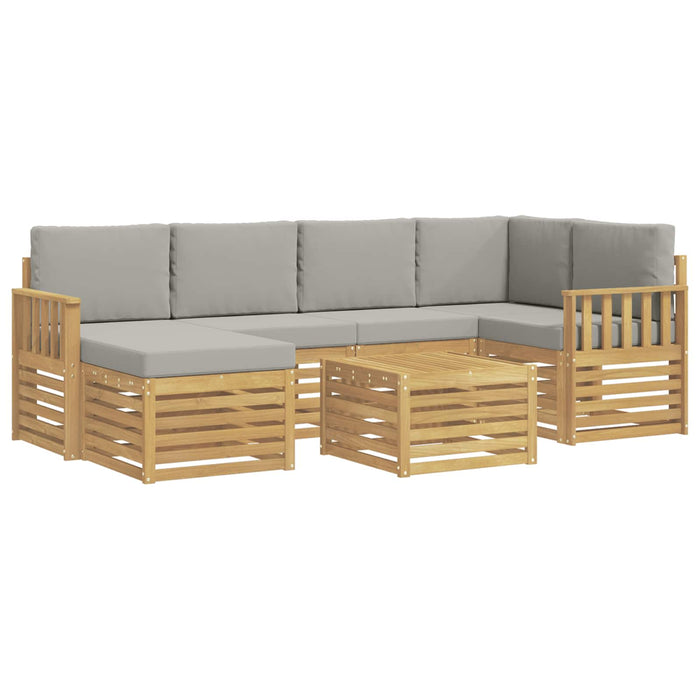 Set de canapele de exterior 7 pcs Alb și gri deschis WALTI