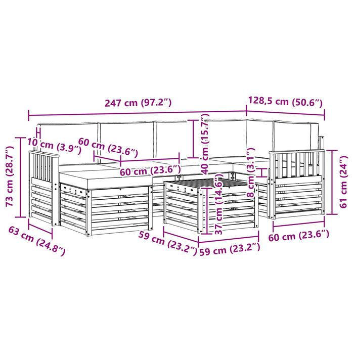 Set de canapele de exterior 7 pcs Alb și antracit Poliester WALTI
