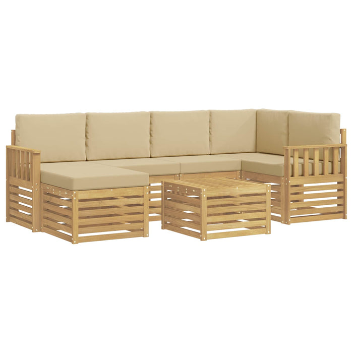 Set de canapele de exterior 7 pcs Alb și Bej 59 x 59 x 37 cm WALTI