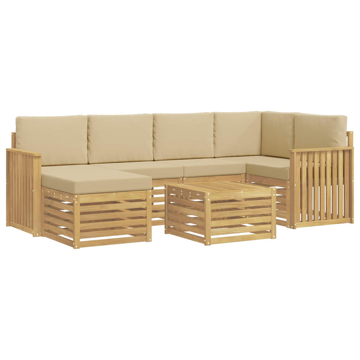 Set de canapele de exterior 7 pcs Alb și Bej Poliester - WALTI WALTI