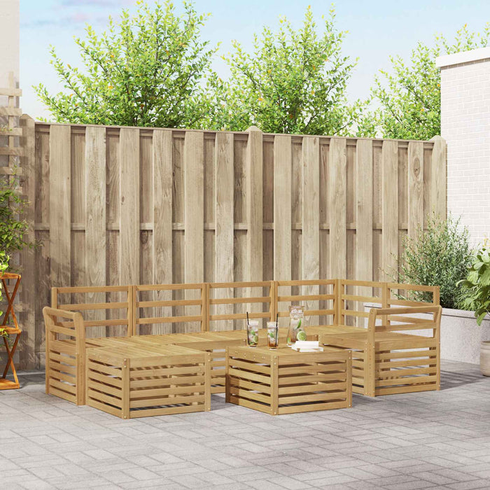 Set de canapele de exterior 7 pcs Alb Poliester WALTI