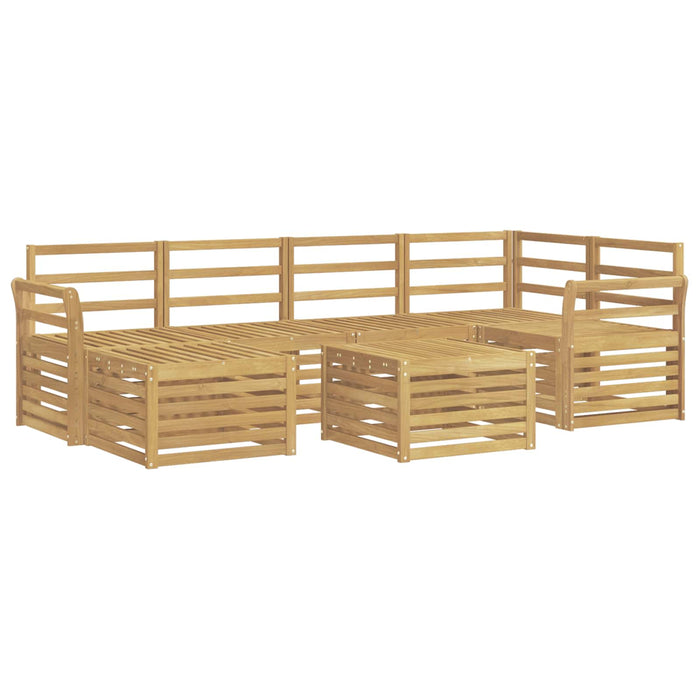 Set de canapele de exterior 7 pcs Alb Poliester WALTI