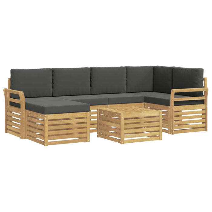 Set de canapele de exterior 7 pcs Alb și antracit Poliester WALTI