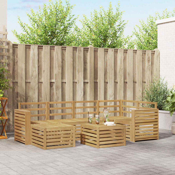 Set de canapele de exterior 7 pcs Alb Poliester WALTI