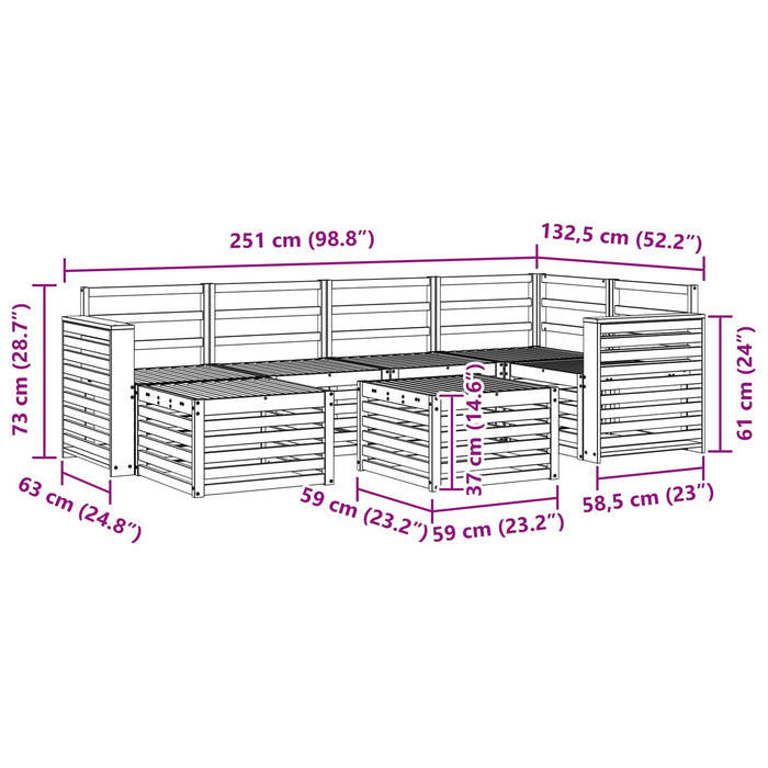 Set de canapele de exterior 7 pcs Alb Poliester WALTI