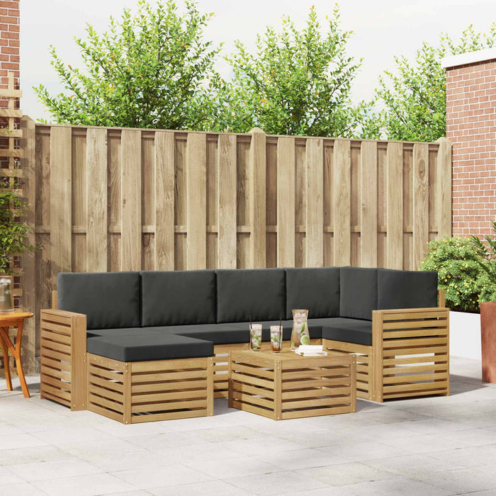 Set de canapele de exterior 7 pcs Alb și antracit Poliester WALTI