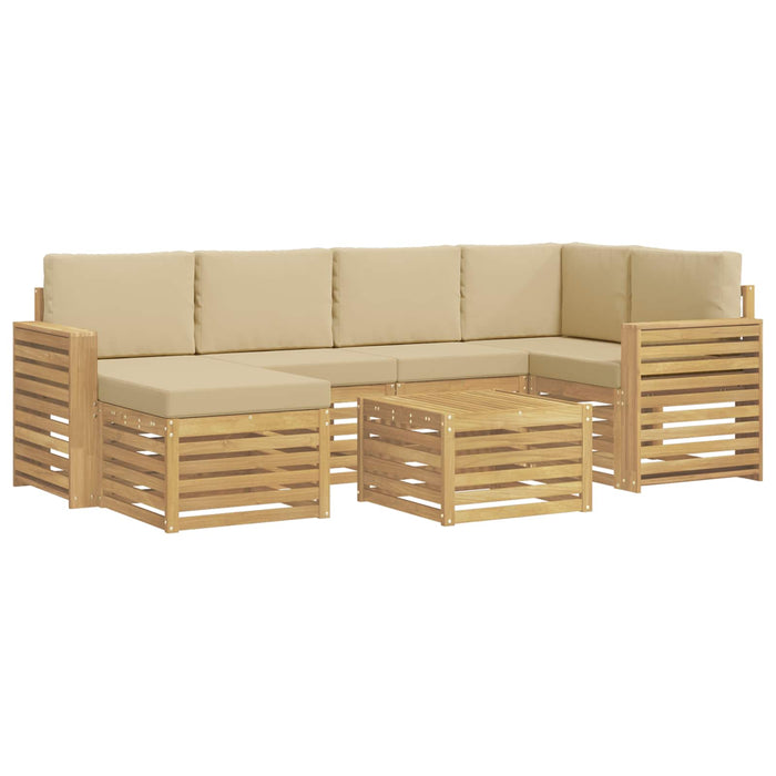 Set de canapele de exterior 7 pcs Alb și Bej Poliester - WALTI WALTI