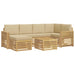 Set de canapele de exterior 7 pcs Alb și Bej Poliester - WALTI WALTI