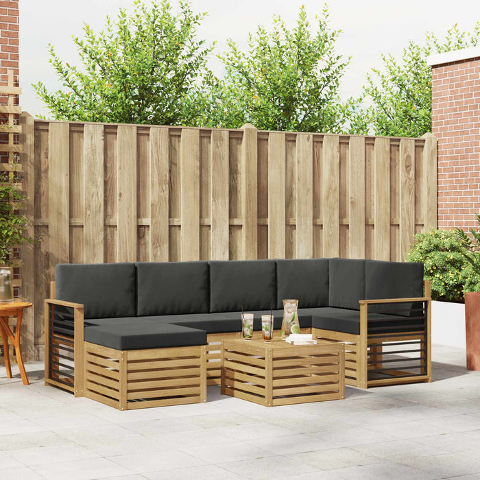 Set de canapele de exterior 7 pcs Alb și antracit Poliester WALTI