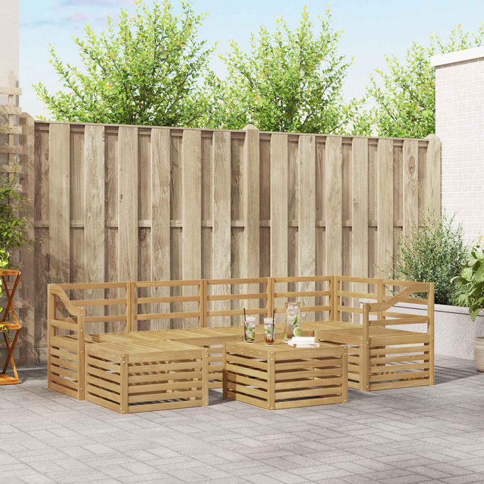 Set de canapele de exterior 7 pcs Alb Poliester WALTI