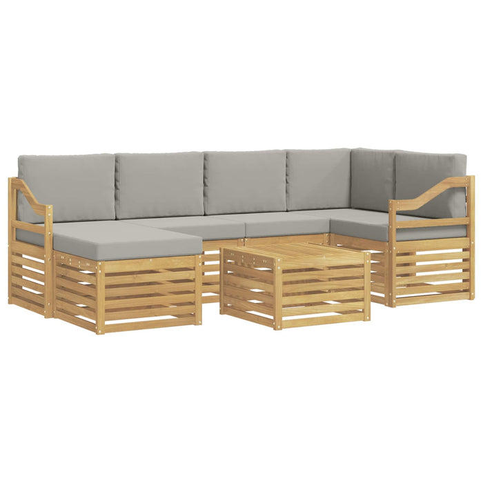 Set de canapele de exterior 7 pcs Alb și gri deschis Poliester WALTI