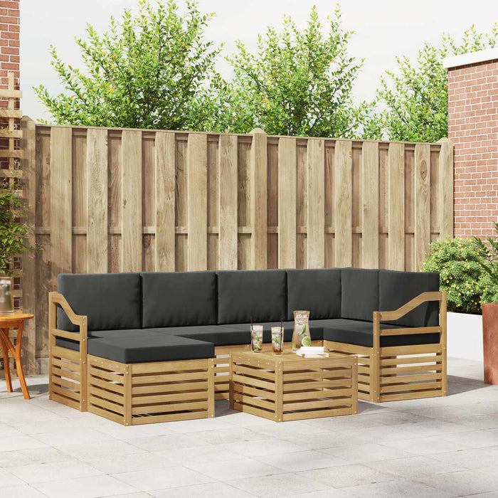 Set de canapele de exterior 7 pcs Alb și antracit Poliester WALTI