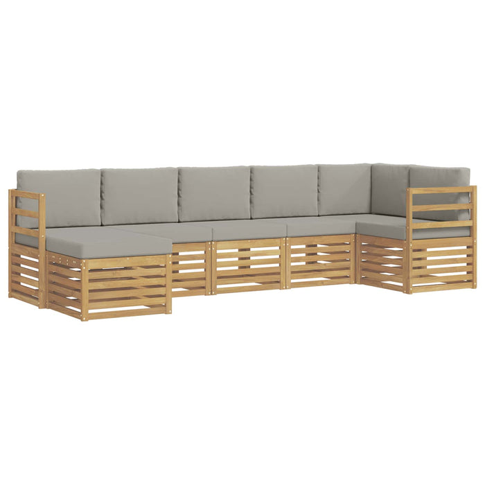 Set de canapele de exterior 7 pcs Alb și gri deschis WALTI
