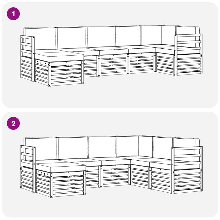 Set de canapele de exterior 7 pcs Alb și antracit WALTI