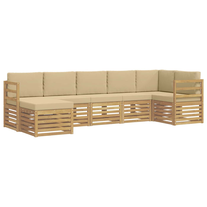 Set de canapele de exterior 7 pcs Alb și Bej WALTI