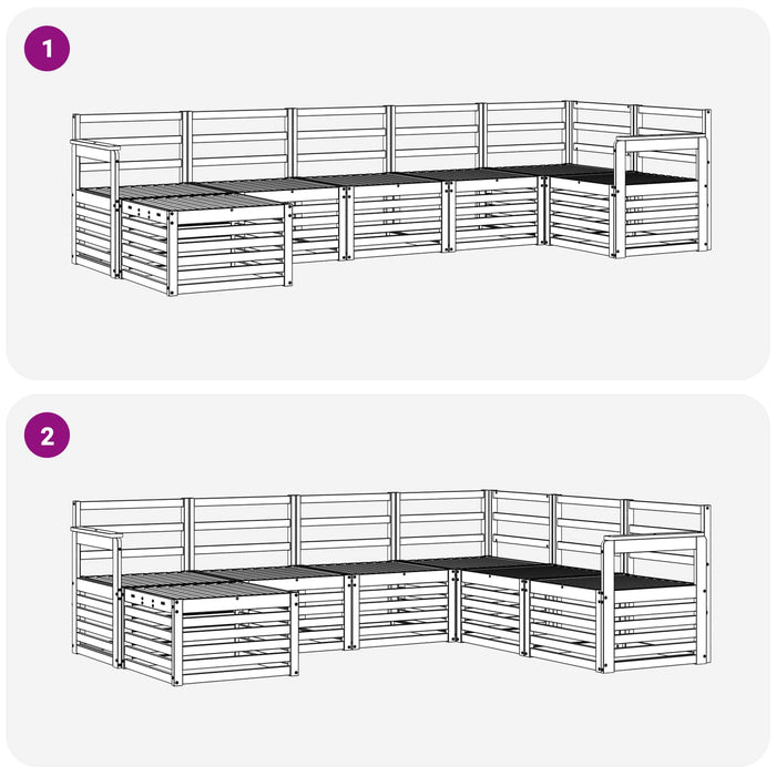 Set de canapele de exterior 7 pcs Alb WALTI