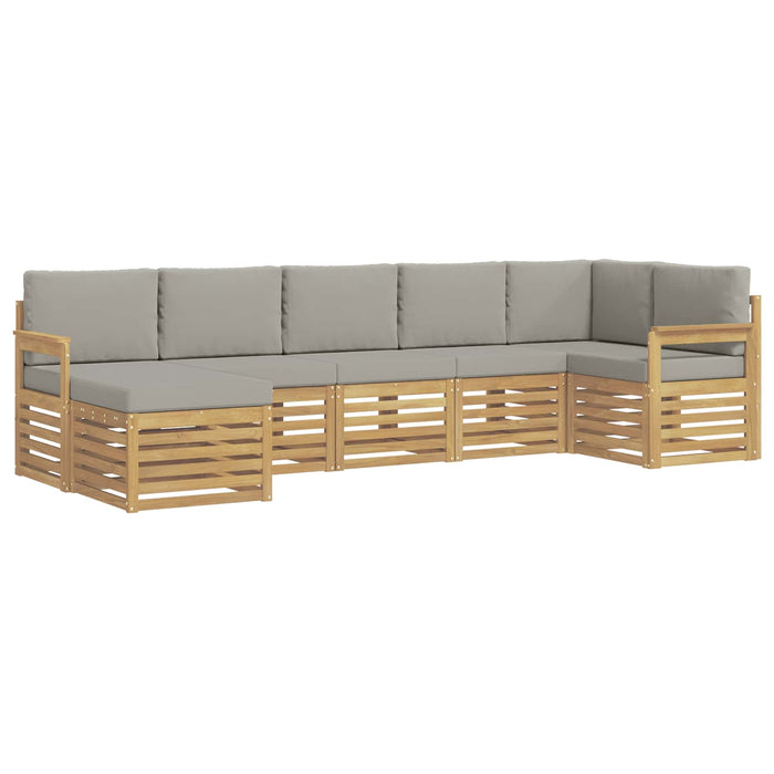 Set de canapele de exterior 6 pcs Alb și gri deschis WALTI