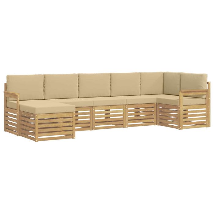Set de canapele de exterior 6 pcs Alb și Bej WALTI