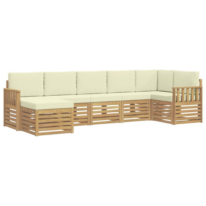 Set de canapele de exterior 7 pcs Alb și crem WALTI