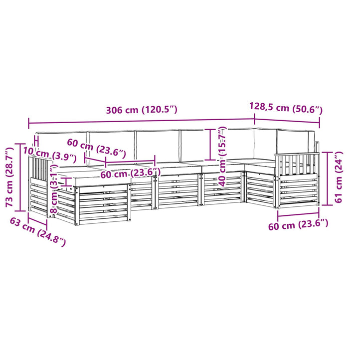 Set de canapele de exterior 7 pcs Alb și crem WALTI