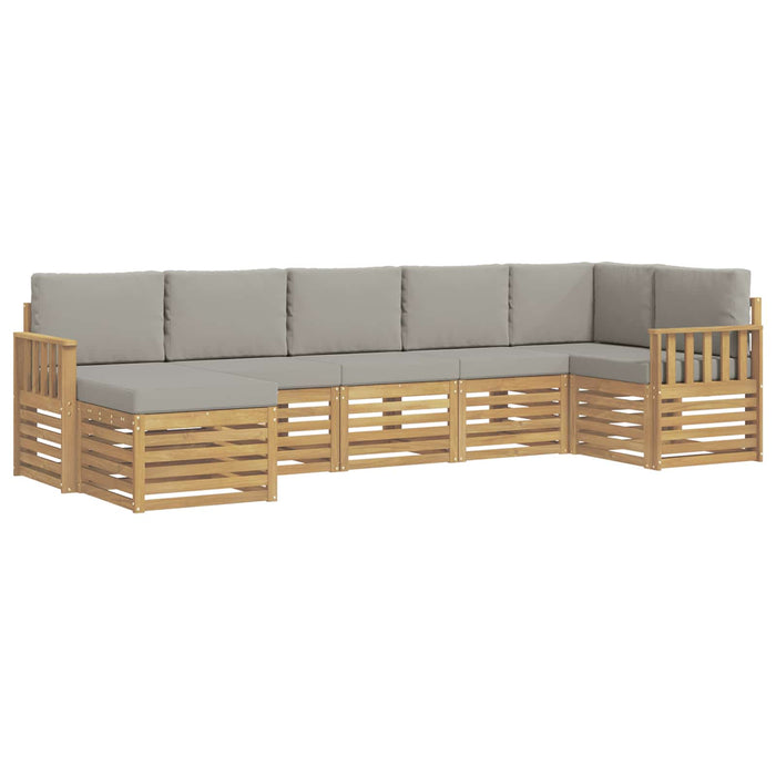 Set de canapele de exterior 6 pcs Alb și gri deschis WALTI