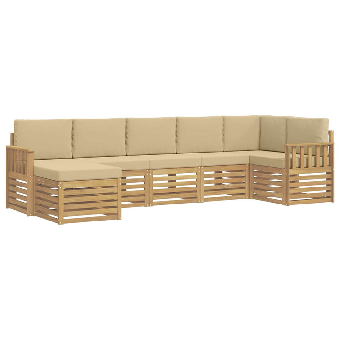 Set de canapele de exterior 6 pcs Alb și Bej WALTI