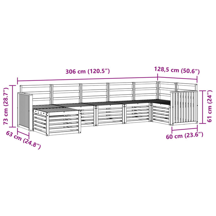 Set de canapele de exterior 7 pcs Alb WALTI
