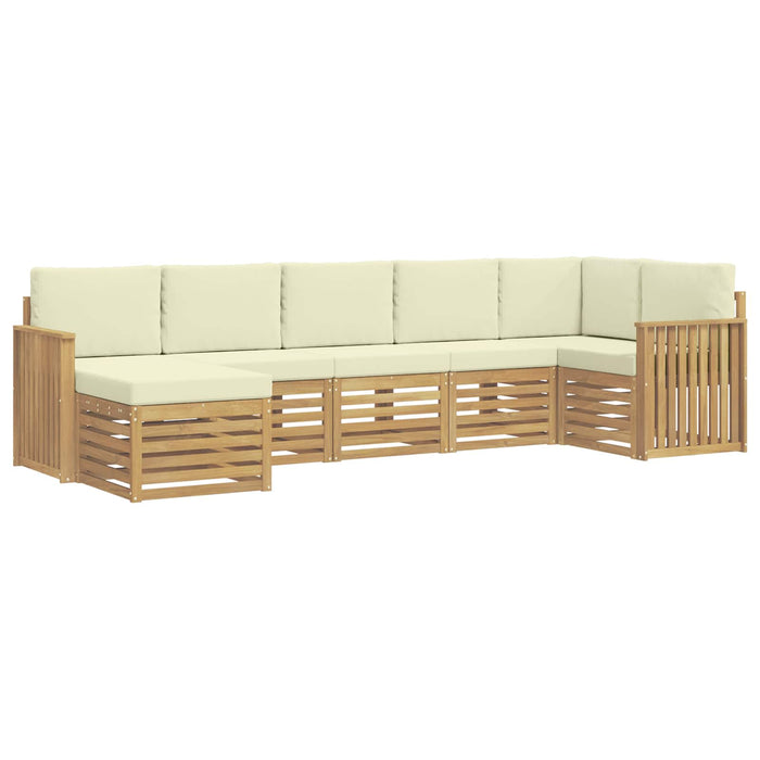 Set de canapele de exterior 7 pcs Alb și crem WALTI