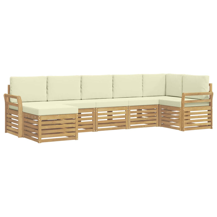Set de canapele de exterior 7 pcs Alb și crem WALTI