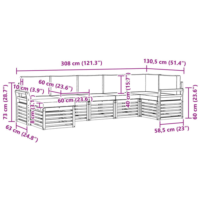Set de canapele de exterior 7 pcs Alb și antracit WALTI
