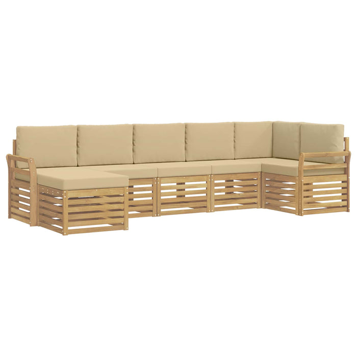 Set de canapele de exterior 7 pcs Alb și Bej - WALTI WALTI