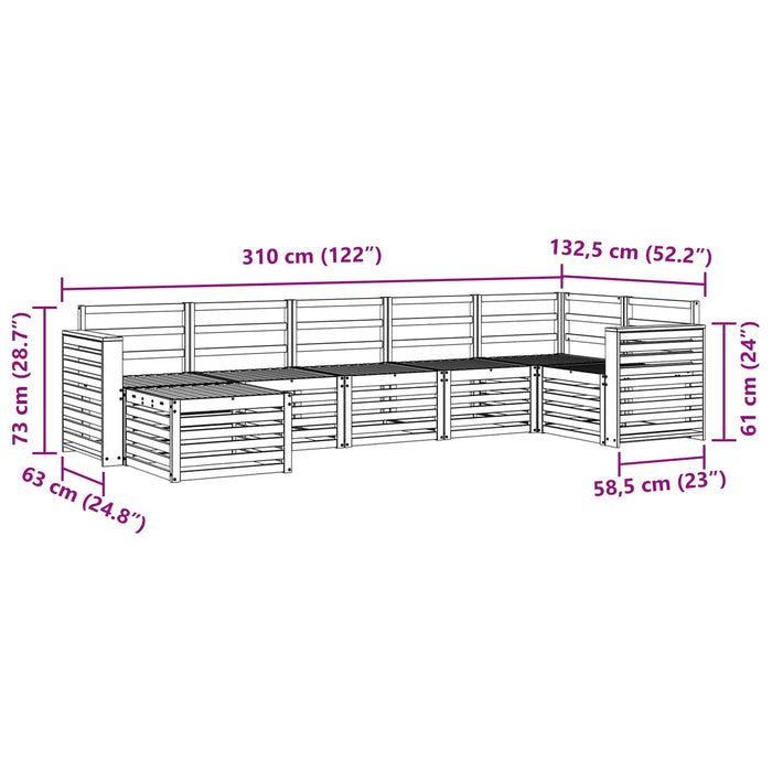 Set de canapele de exterior 7 pcs Alb WALTI