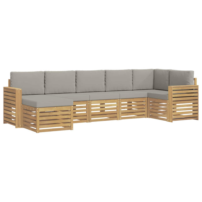 Set de canapele de exterior 7 pcs Alb și gri deschis WALTI