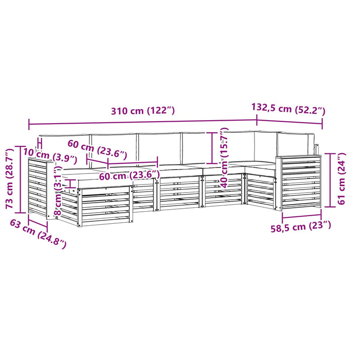 Set de canapele de exterior 7 pcs Alb și antracit WALTI
