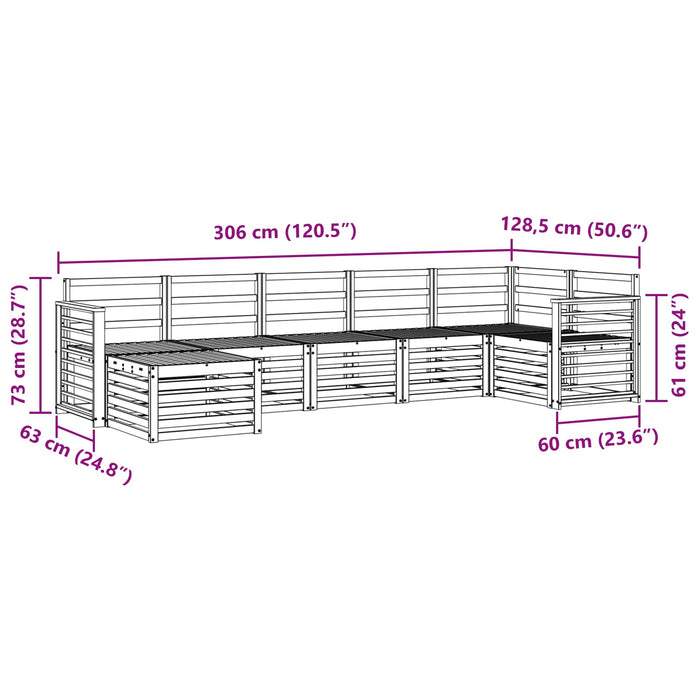 Set de canapele de exterior 7 pcs Alb WALTI