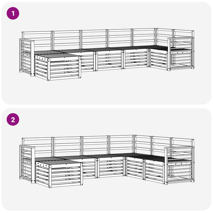 Set de canapele de exterior 7 pcs Alb WALTI
