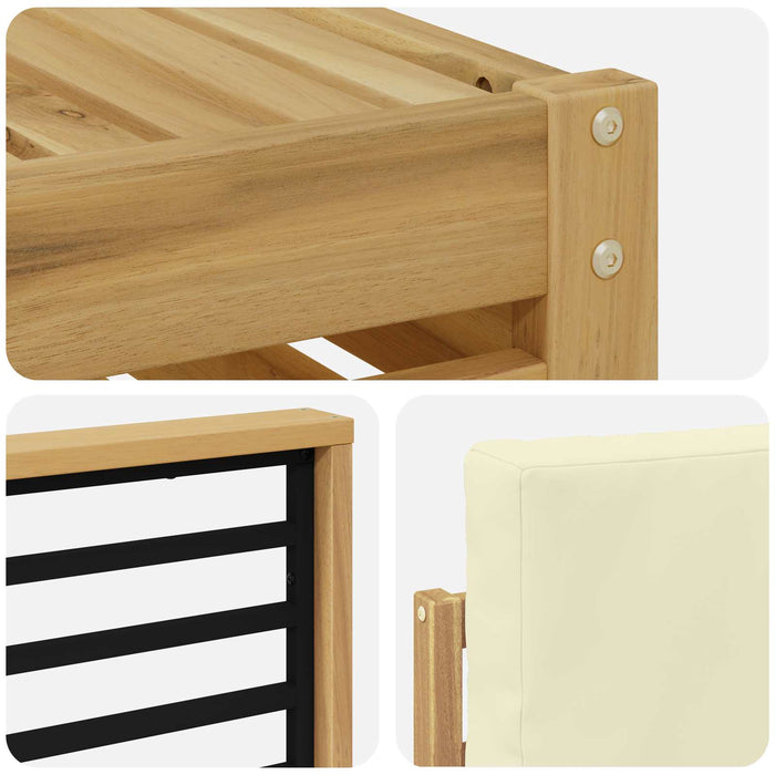 Set de canapele de exterior 7 pcs Alb și crem WALTI