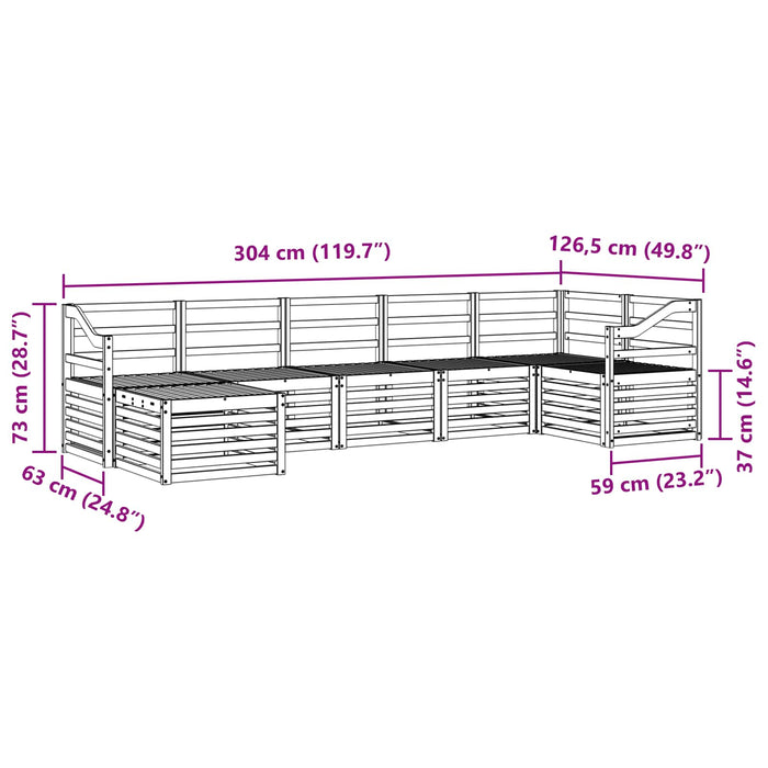 Set de canapele de exterior 7 pcs Alb WALTI