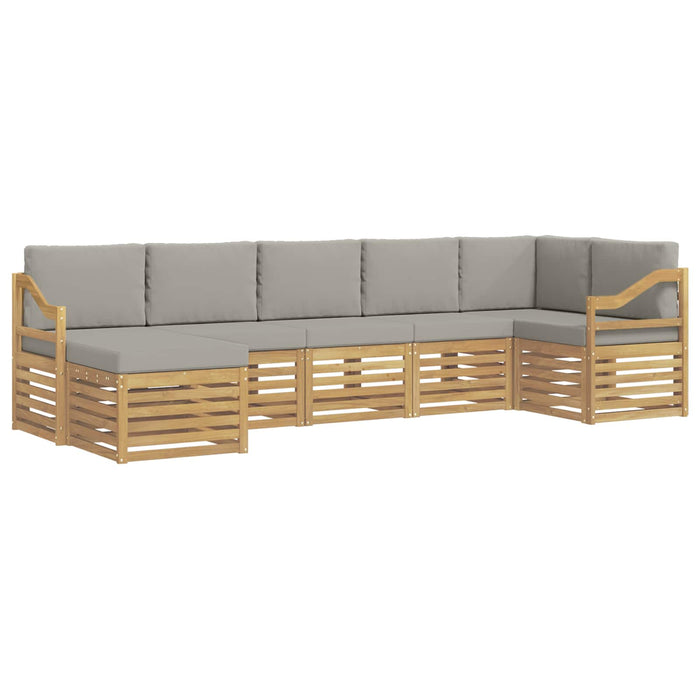 Set de canapele de exterior 7 pcs Alb și gri deschis WALTI