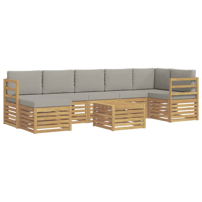 Set de canapele de exterior 8 pcs Alb și gri deschis WALTI