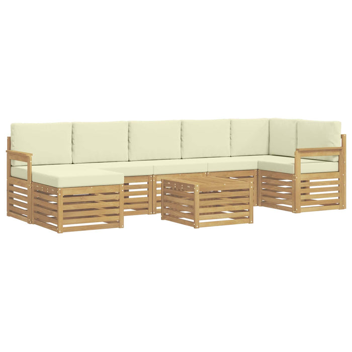 Set de canapele de exterior 8 pcs Alb și crem 59 x 59 x 37 cm WALTI