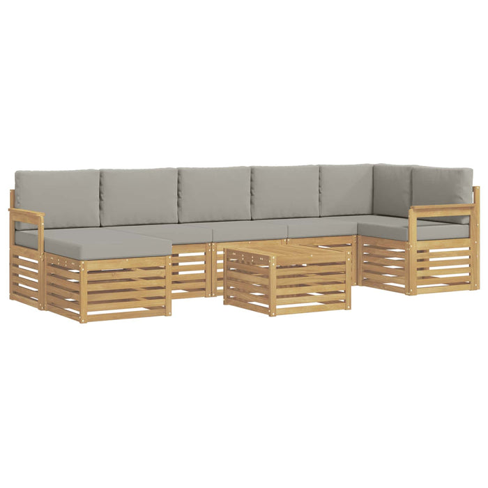 Set de canapele de exterior 7 pcs Alb și gri deschis WALTI
