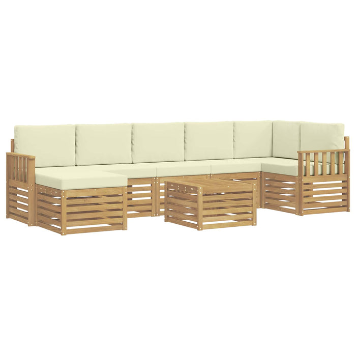 Set de canapele de exterior 8 pcs Alb și crem 59 x 59 x 37 cm WALTI