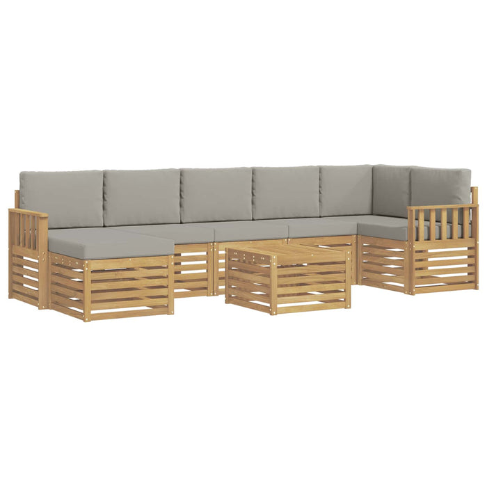 Set de canapele de exterior 7 pcs Alb și gri deschis WALTI