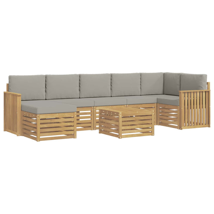 Set de canapele de exterior 8 pcs Alb și gri deschis WALTI