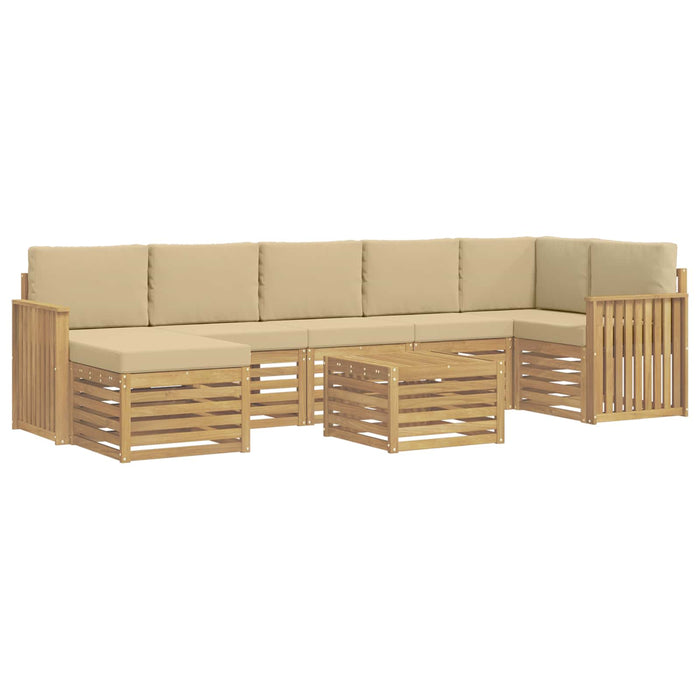 Set de canapele de exterior 8 pcs Alb și Bej 59 x 59 x 37 cm - WALTI WALTI